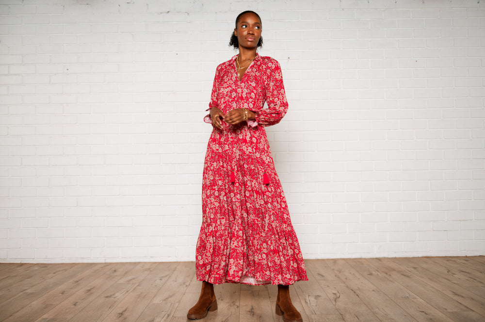 Sienna Maxi in the red forest print