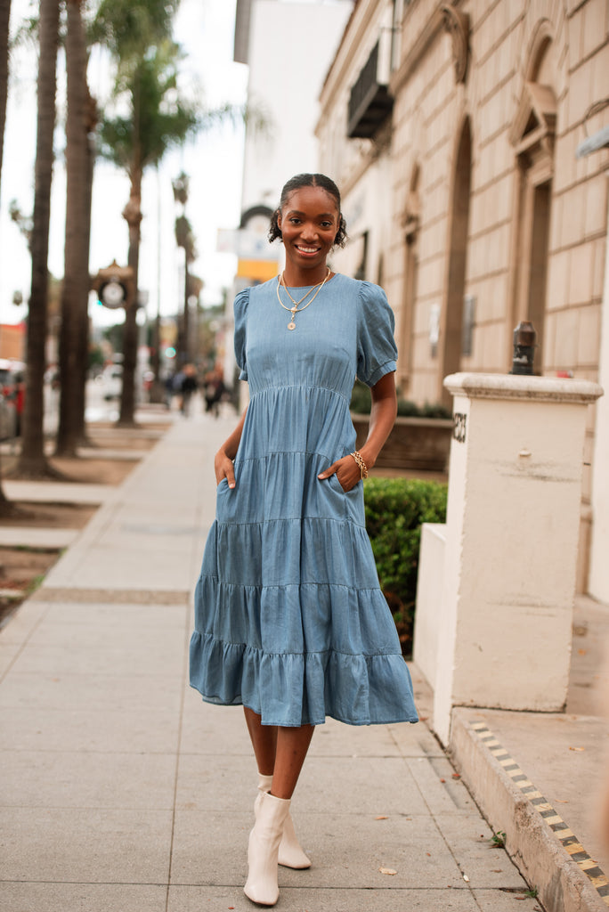 Helen dress - chambray roma Helen dress - chambray roma