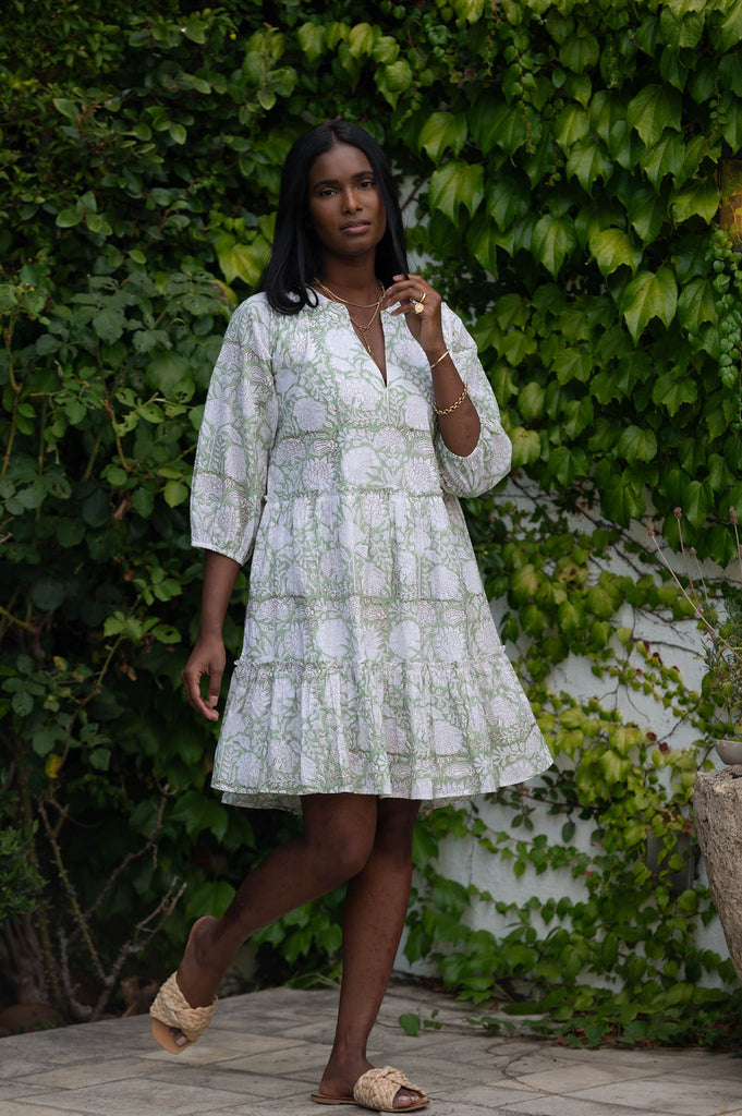 mala KALANCHOE 2022SS DRESS:￥33,000 KALA MINI DRESS iN SAGE FLORAL PRINT – roma