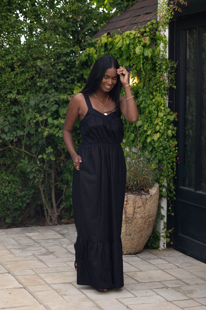 PORTOBELLO DRESS iN SOLID BLACK  roma