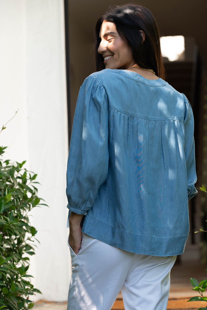トップス L'Appartement REMI RELIEF Chambray Shirt FILIPPA TOP IN CHAMBRAY – roma