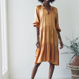 Sienna Dress Midi - Mustard