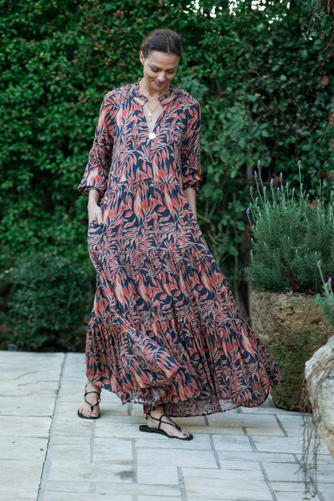 SIENNA MAXI IN THE FALL LEAVES PRINT roma SIENNA MAXI IN THE FALL LEAVES PRINT roma