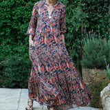 SIENNA MAXI IN THE FALL LEAVES PRINT