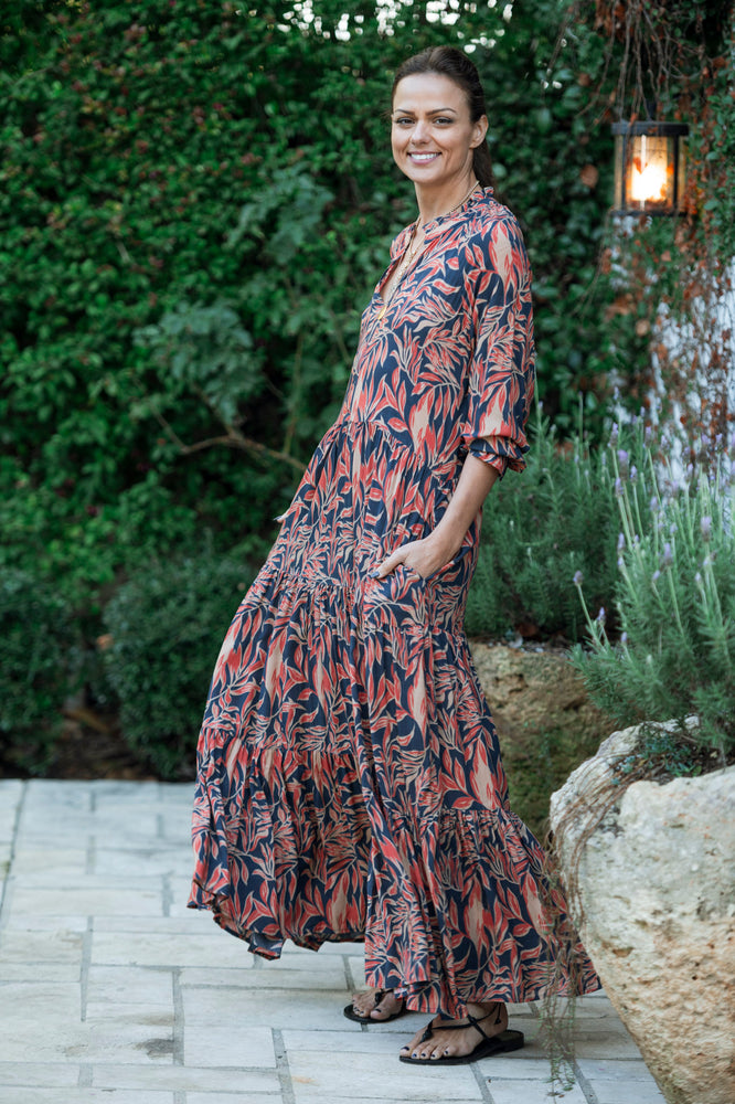 SIENNA MAXI IN THE FALL LEAVES PRINT