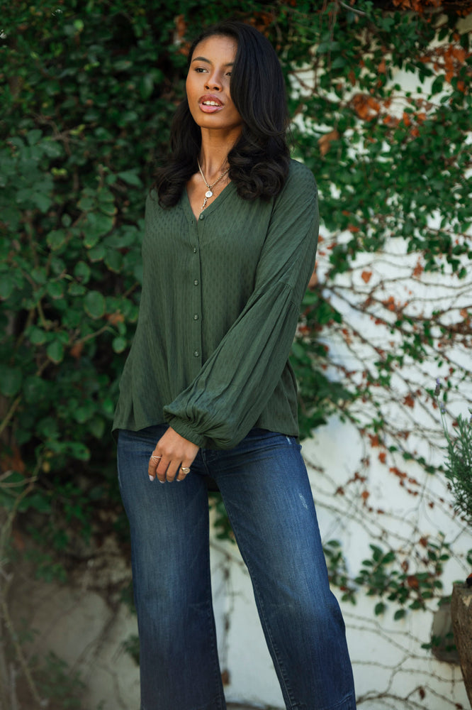 CATHERINE TOP IN ARMY GREEN
