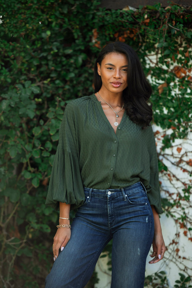 CATHERINE TOP IN ARMY GREEN