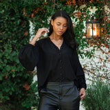 CATHERINE TOP IN SOLID BLACK