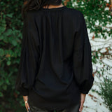 CATHERINE TOP IN SOLID BLACK