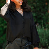 CATHERINE TOP IN SOLID BLACK