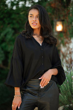 CATHERINE TOP IN SOLID BLACK
