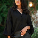 CATHERINE TOP IN SOLID BLACK