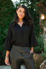 CATHERINE TOP IN SOLID BLACK