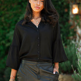 CATHERINE TOP IN SOLID BLACK