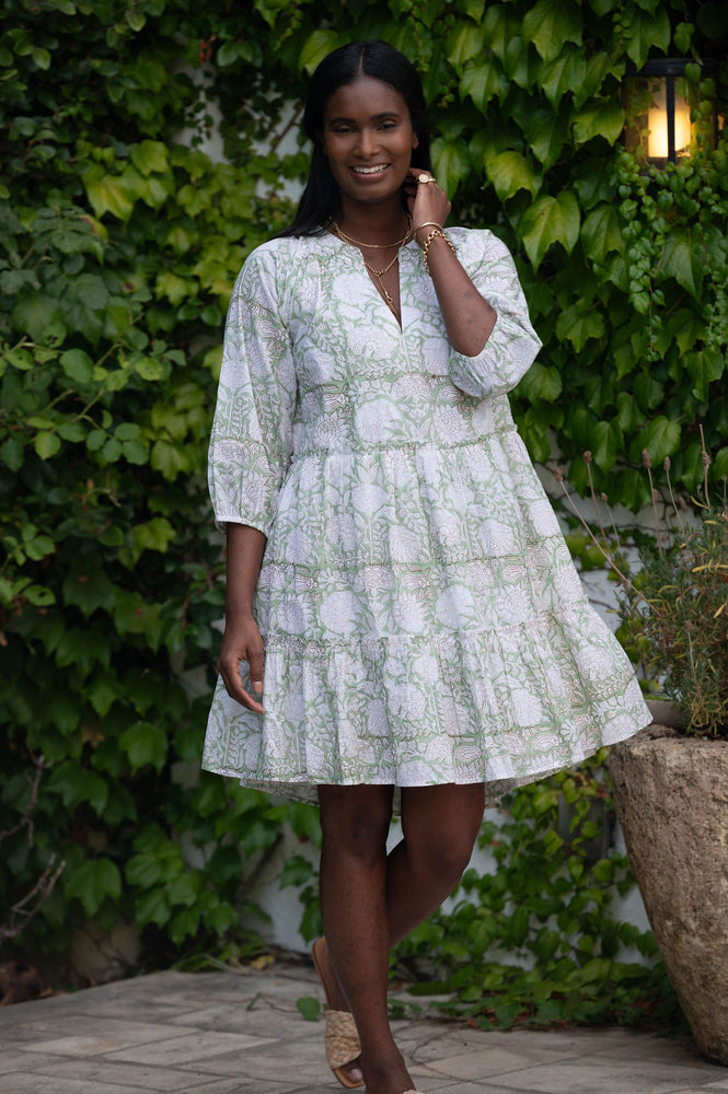 KALA MINI DRESS iN SAGE FLORAL PRINT