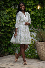 KALA MINI DRESS iN SAGE FLORAL PRINT