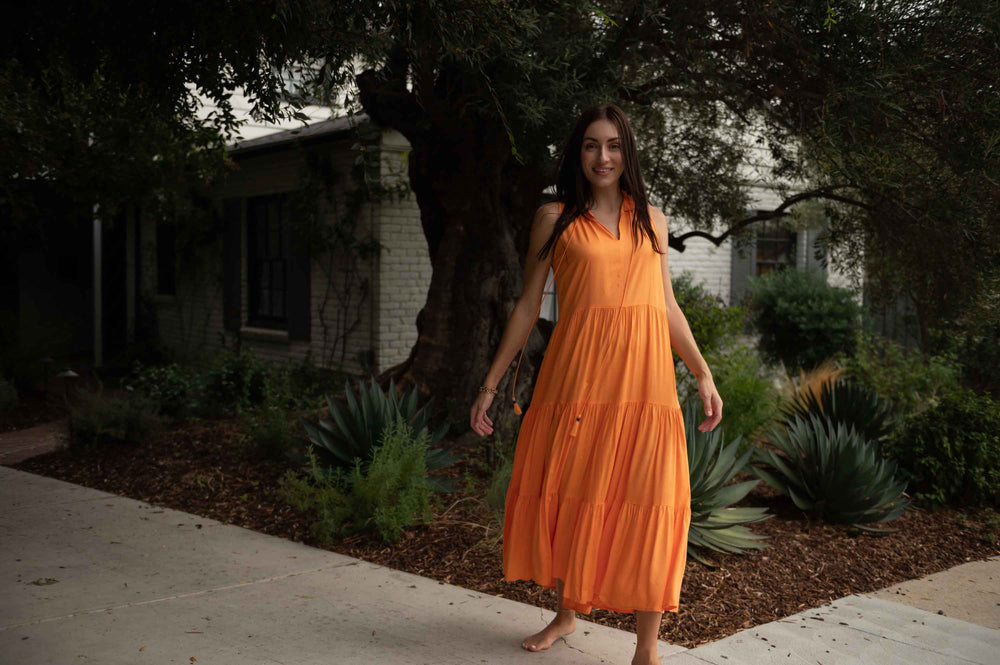 orange dress sleeveless Charming Orange Strapless Sleeveless Chiffon Prom Dress A-Line With Zipper Pleats