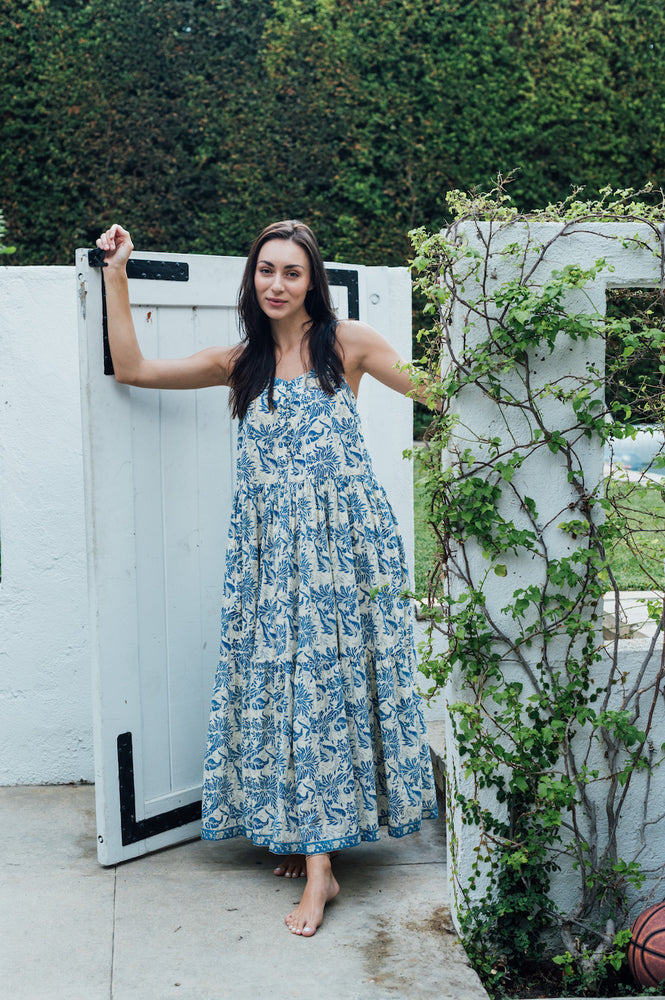 Rio maxi dress in blue floral roma Rio maxi dress in blue floral roma