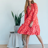 Sienna Dress Midi - red blossom