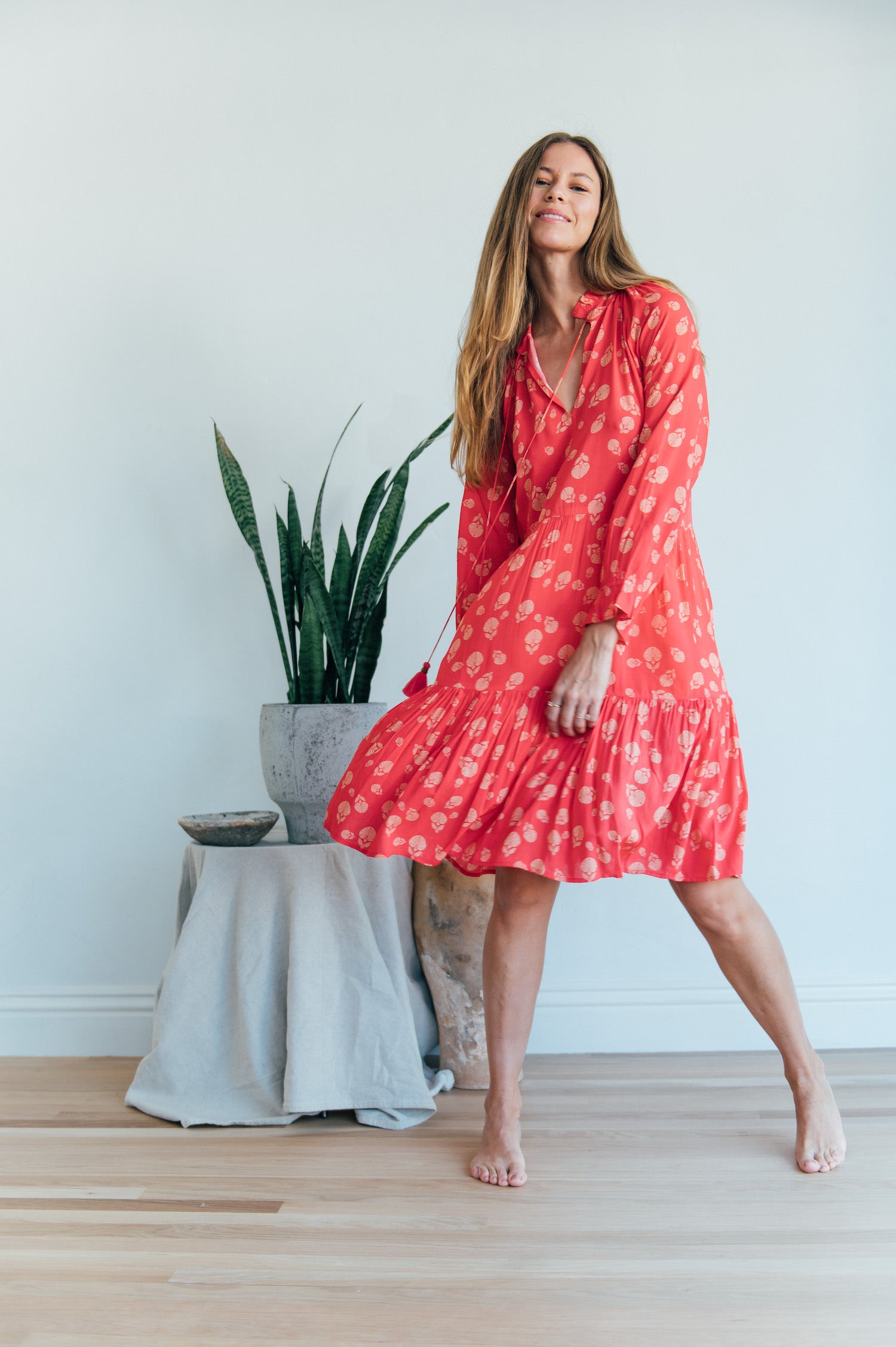 Sienna Dress Midi - red blossom roma Sienna Dress Midi - red blossom roma