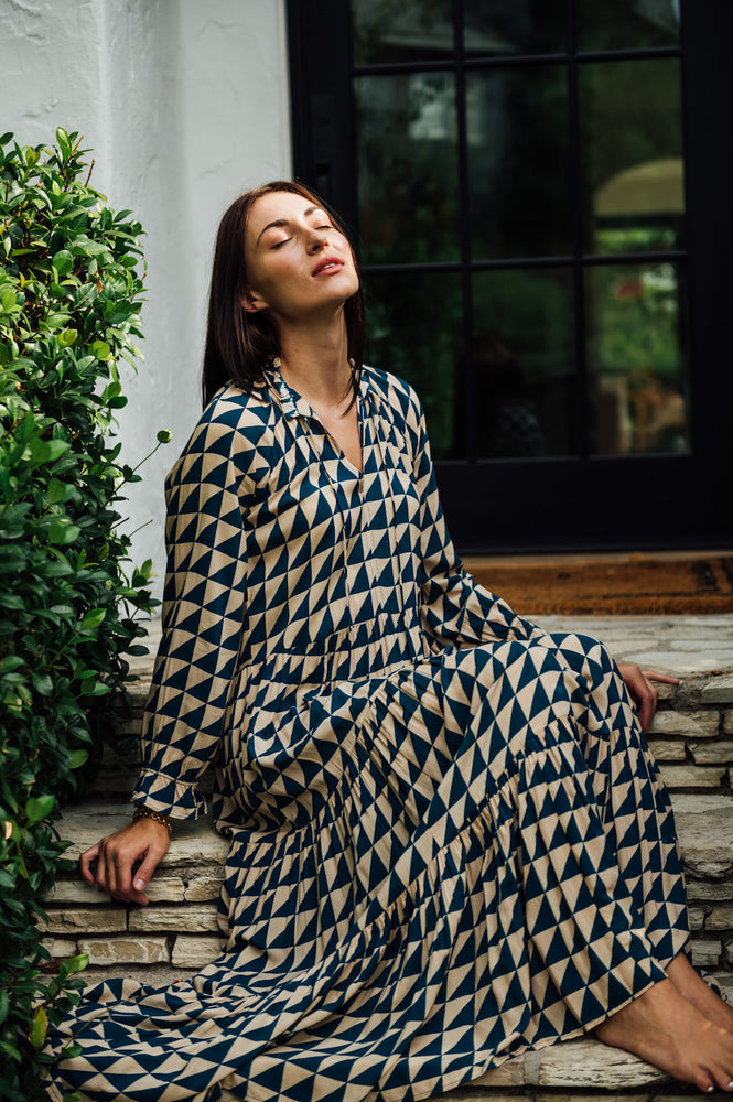Sienna Maxi in blue squares