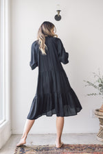 Sienna Dress Midi - Solid Black