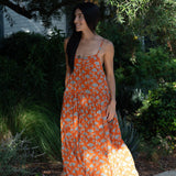 RIO DRESS IN BURNT FLOWERS