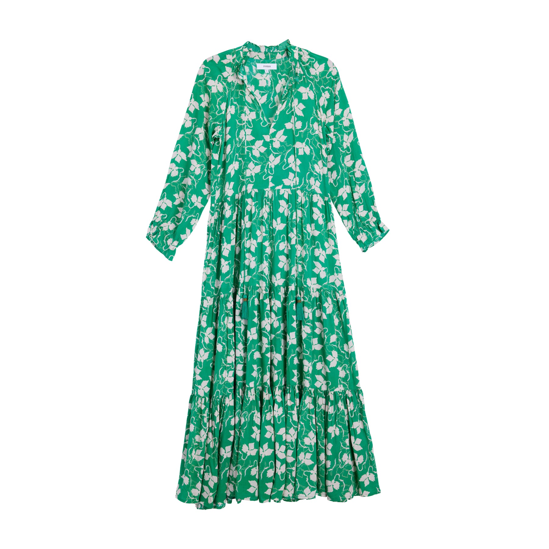Sienna Dress maxi - EMERALD GREEN FLOWERS roma Sienna Dress maxi - EMERALD GREEN FLOWERS roma
