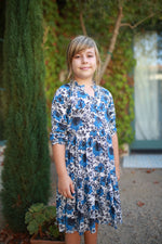 KIDS Sienna Dress - vintage blue flowers