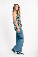 Ro - zebra silk raw top
