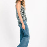 Ro - zebra silk raw top