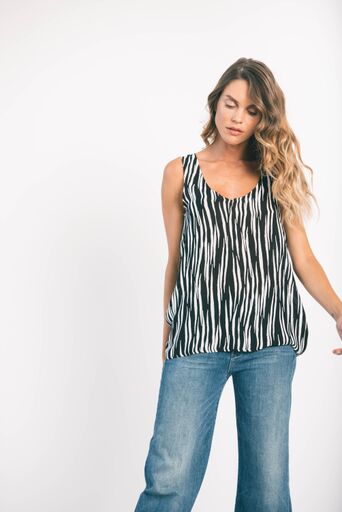 Ro - zebra silk raw top